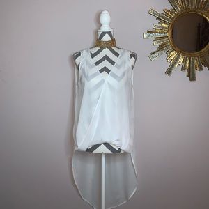 White High Low Sheer Top